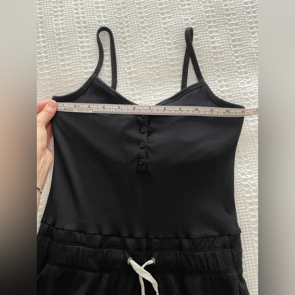 Vuori Pose Henley Black Rib Knit Jumpsuit Sz. XS VW4066 - Picture 10 of 13